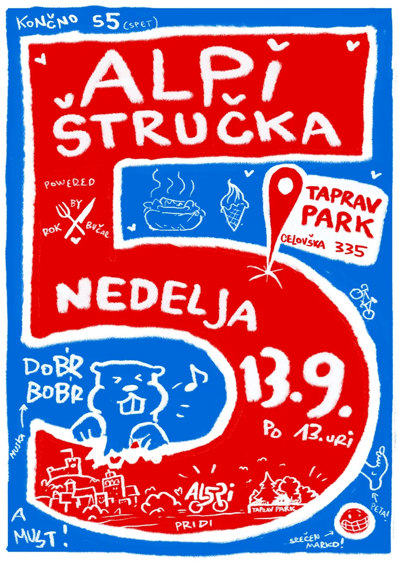 ALPI Štručka na 5. Alpijadi – nedelja 13. 9. od 13h, Taprav Park, Celovška 335